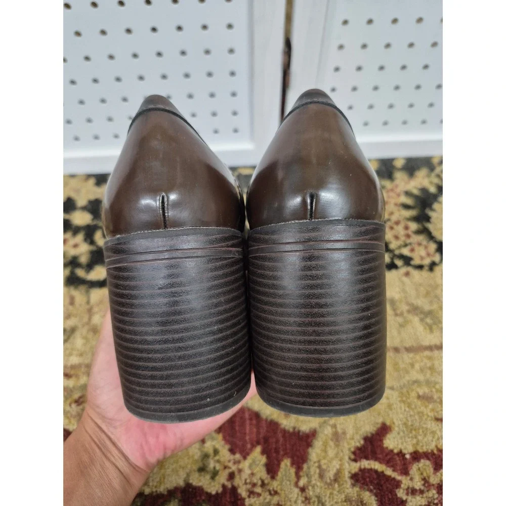 Pop Wilder Y2K Platform Penny Loafers Chunky Block Heel Dark Academia Size 9.5